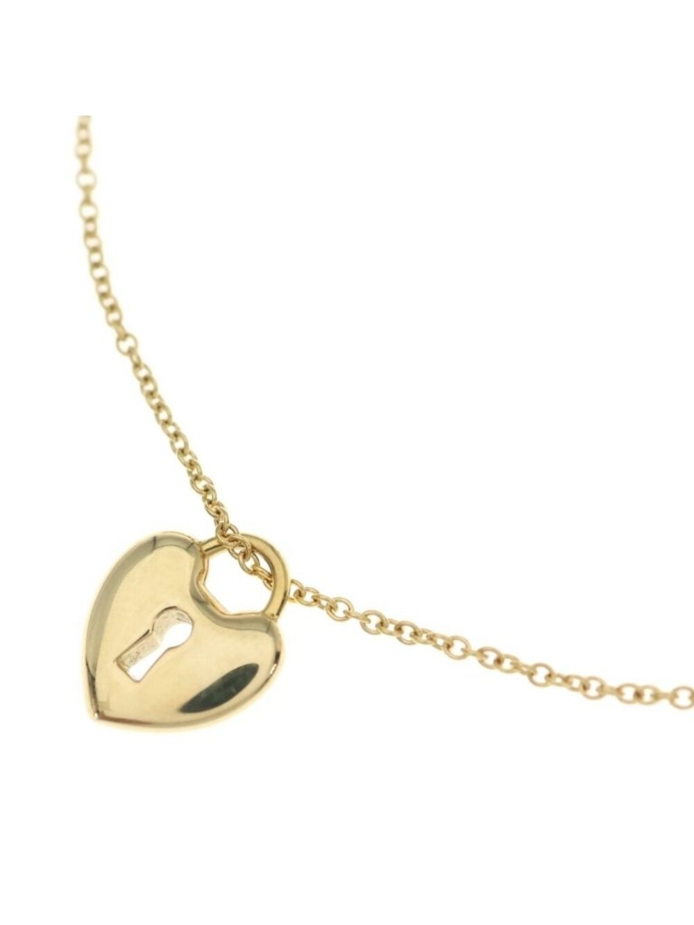 Tiffany & Co 18k Yellow Gold Heart Lock Chain Necklace